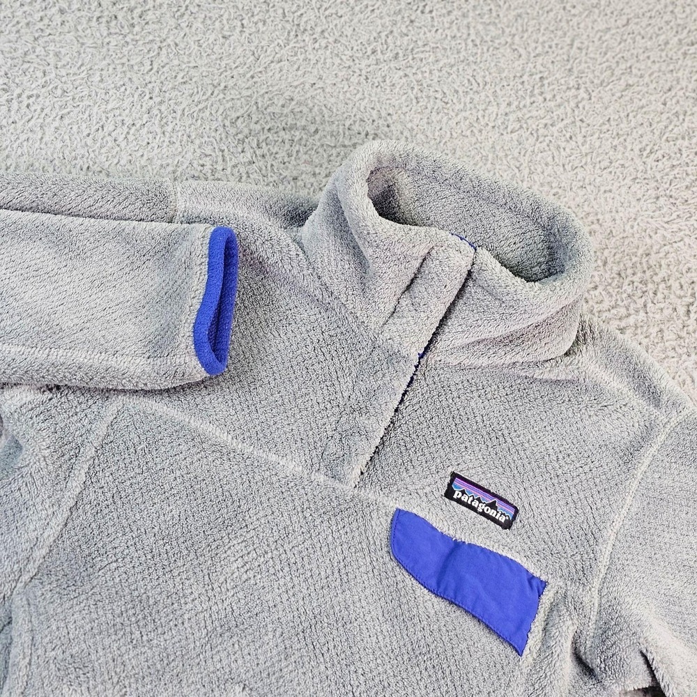 Patagonia Jacket Womens Small Gray Polartec Fleece Snap Pullover Hiking STY25442
